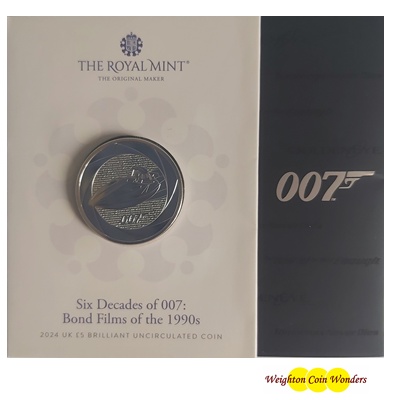 2024 BU £5 Coin Pack - Bond Films of the 1990s